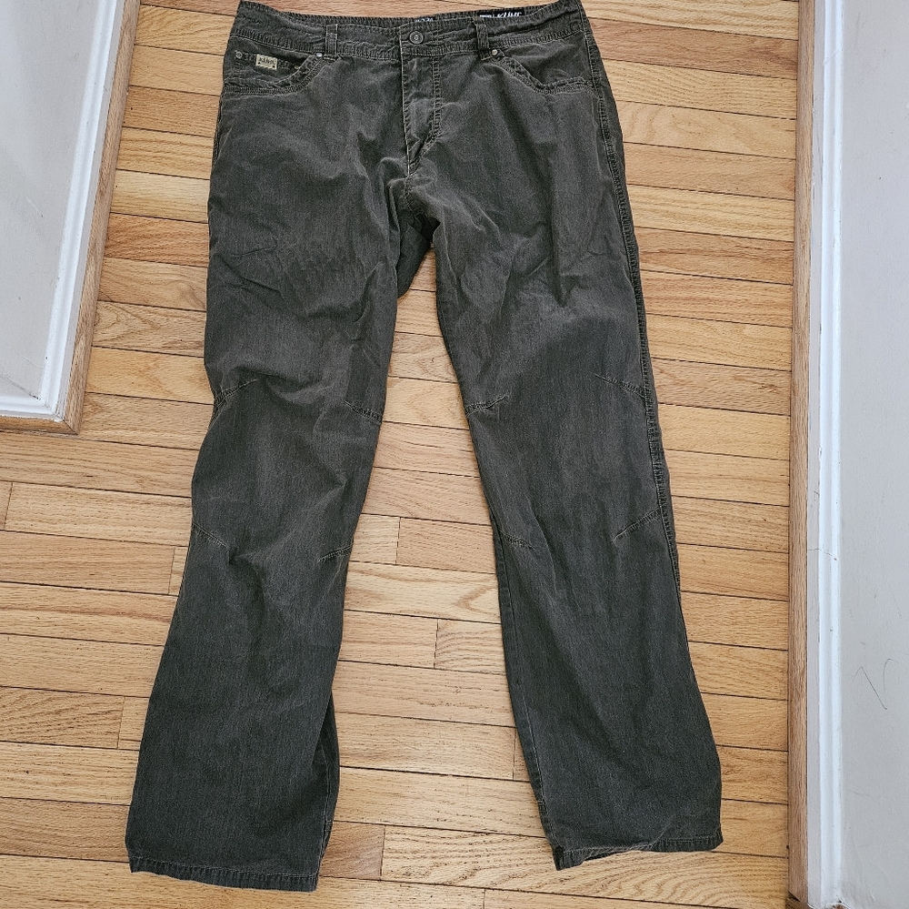 Kuhl Revolvr Pants Mens 36x34 Green Brown Vintage Patina Dye Hiking Lightweight